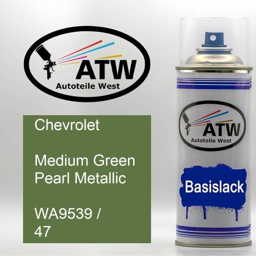 Chevrolet, Medium Green Pearl Metallic, WA9539 / 47: 400ml Sprühdose, von ATW Autoteile West.